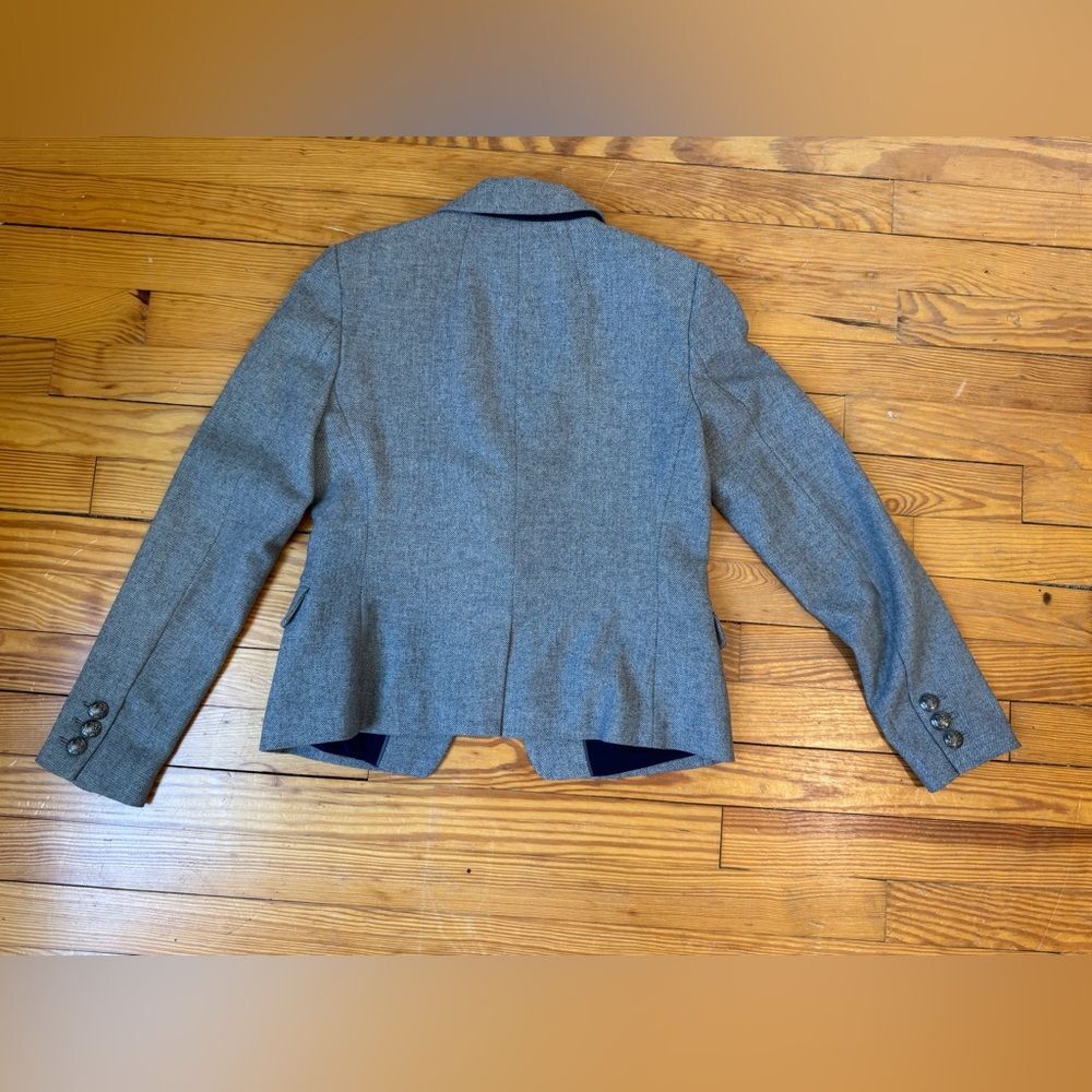 Banana Republic Military Inspired Gray Women's Tailored Wool Blend Blazer - Picture 10 of 11